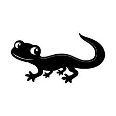 Salamander cartoon vector silhouette