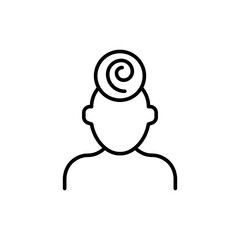 Hypnotherapy outline icons, minimalist vector illustration ,simple transparent graphic element .Isolated on white background