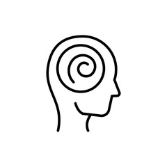 Hypnotherapy outline icons, minimalist vector illustration ,simple transparent graphic element .Isolated on white background