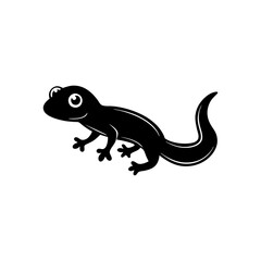 Salamander cartoon vector silhouette