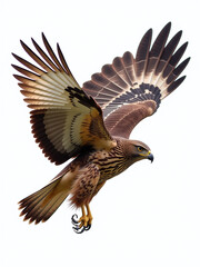 Obraz premium Hawk Wings Isolated Against A Clean White Background, With A Clipping Path Provided For Easy Editing And Use. 00001