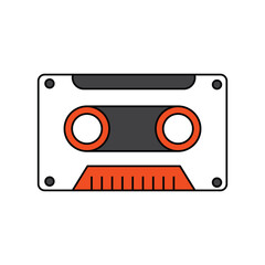 Obraz premium Cassette Tape color line icon with white background vector stock illustration