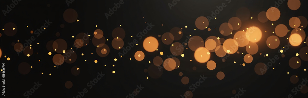 Aufkleber Golden Bokeh Patterns Suspended In A Dark, Velvety Black Space Create An Elegant And Sophisticated Visual Effect Overall. 00002