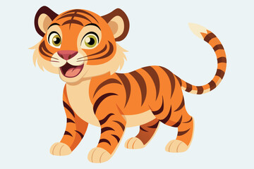 Tiger animal flat vector illustration