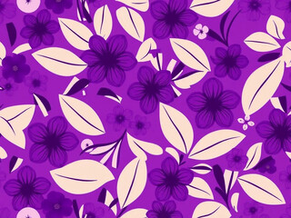 Obraz premium Artistic illustration. A modern poster in purple with silhouettes of flowers. Bright background