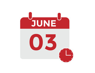  3 June - Daily calendar Icon