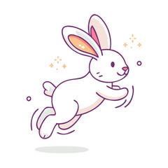 bunny hopping vector icon, easter vector illustration - simple illustration of bunny hopping perfect for logos, and easter-themed designs.