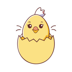 chick peeping out of egg vector icon, easter vector illustration - simple illustration of chick peeping out of egg perfect for logos, and easter-themed designs.