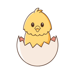 chick peeping out of egg vector icon, easter vector illustration - simple illustration of chick peeping out of egg perfect for logos, and easter-themed designs.