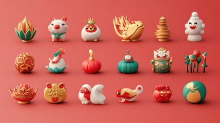 Festive Chinese New Year Figurines Collection