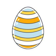 egg decorated with stripes vector icon, easter vector illustration - simple illustration of egg decorated with stripes perfect for logos, and easter-themed designs.