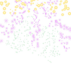 Abstract Sparkling Lights in Purple, Green, and Yellow on Transparent Background