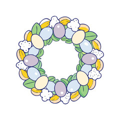 egg wreath vector icon, easter vector illustration - simple illustration of egg wreath perfect for logos, and easter-themed designs.