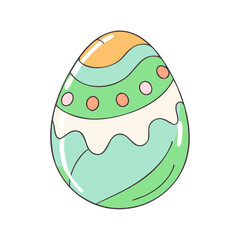 hand painted egg vector icon, easter vector illustration - simple illustration of hand painted egg perfect for logos, and easter-themed designs.