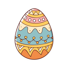 hand painted egg vector icon, easter vector illustration - simple illustration of hand painted egg perfect for logos, and easter-themed designs.