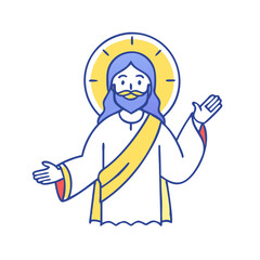 jesus vector icon, easter vector illustration - simple illustration of jesus perfect for logos, and easter-themed designs.
