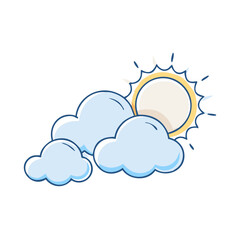 sun and clouds vector icon, easter vector illustration - simple illustration of sun and clouds perfect for logos, and easter-themed designs.