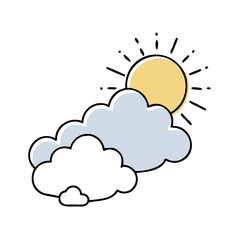 sun and clouds vector icon, easter vector illustration - simple illustration of sun and clouds perfect for logos, and easter-themed designs.