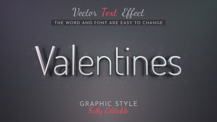 Obraz premium Valentines Editable Text Effect, Graphic Style
