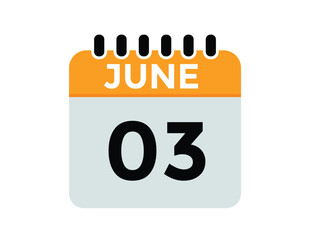  3 June - Daily calendar Icon