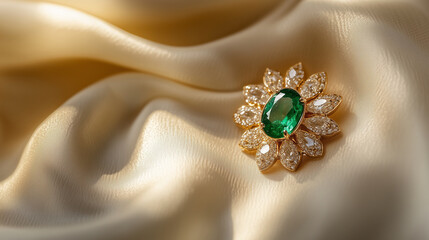 Beautiful emerald Brooch background wallpaper