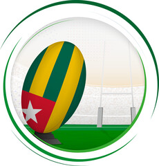 Fototapeta premium Rugby icon with flag of Togo.