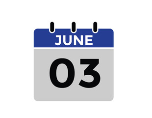  3 June - Daily calendar Icon