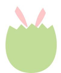 bunny hiding in egg flat vector illustration.
Rabbit hide in egg icon isolated.
Transparent background.