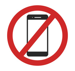 No mobile phone, no smartphone. no sign. no smartphone allowed icon. Vector illustration.