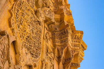 Stone carvings of the portal of Great Mosque of Divrigi