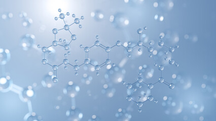landiolol molecular structure 3d, beta-blocker, structural chemical formula view from a microscope