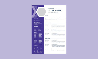 Corporate and professional resume curriculum template design