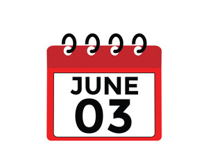  3 June - Daily calendar Icon