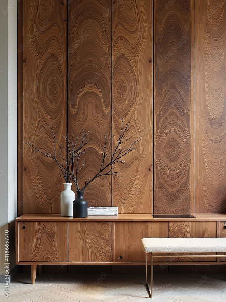 Poster Exotic Wood Panels Feature A Unique Radical Texture Pattern That Adds Depth And Visual Interest To Interior Design Spaces Instantly. 00002
