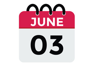  3 June - Daily calendar Icon