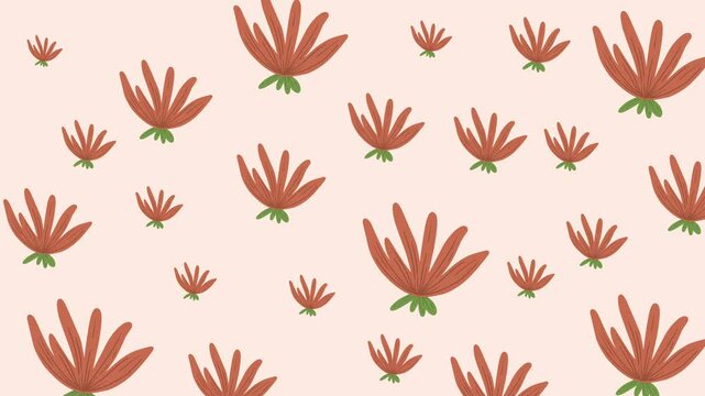 flowers seamless pattern  animation. fun animation, background animation