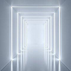 A futuristic white tunnel for showcase or display products.