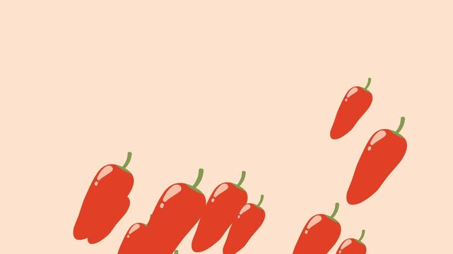 chili seamless pattern  animation. fun animation, background animation