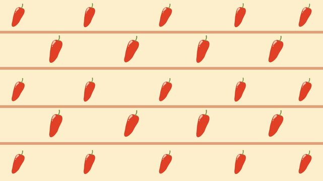 chili seamless pattern  animation. fun animation, background animation