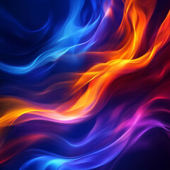 Obraz premium Abstract Vibrant Swirling Flames Blue Orange Purple Energy Flow Background