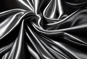 Fototapeta premium close shimmering silver fabric folds captivating light texture intricate metallic patterns soft flowing design highlights, surface, smooth, shine, elegant