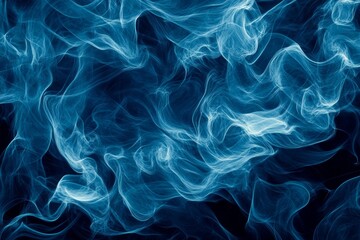Abstract Blue Smoke Swirls: A Serene Digital Artwork