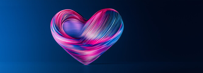 Fototapeta premium Abstract vibrant swirling heart love swirl colorful