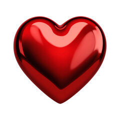 Red heart isolated on transparent background
