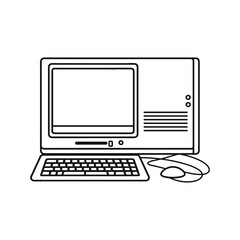 Fototapeta premium elegant illustration of computer monitor with keyboard