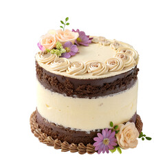 chocolate cake isolated on white