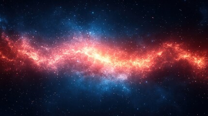 Fototapeta premium Cosmic Nebula Fiery Red and Blue Gas Clouds in Space