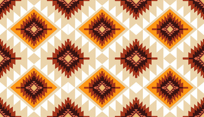 Navajo tribal ethnic Aztec seamless pattern. South Western motif Mexican. Vector Navajo textile. Boho rug Woven carpet decor style. Design for Batik, fabric, clothing. Geometric ornament Indian.
