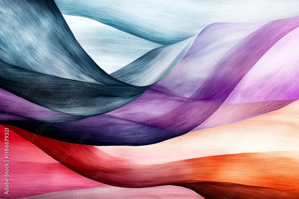 Poster multicolor abstract artistic waves in soft textures and dynamic flow for creative projects