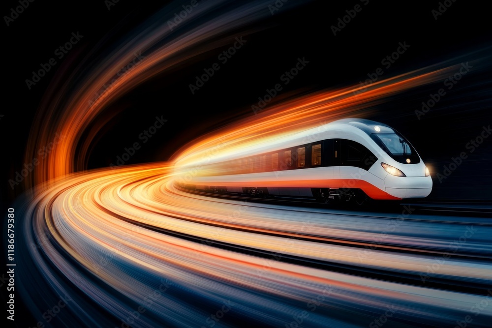 Aufkleber a minimalist graphic of a subway train entering a tunnel, with clean lines and soft contrasts of lig
